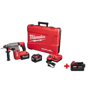 M18 FUEL 18-Volt Cordless Lithium-Ion Brushless 1 in. SDS-Plus Rotary Hammer 9.0Ah Kit with Free M18 5.0Ah Battery