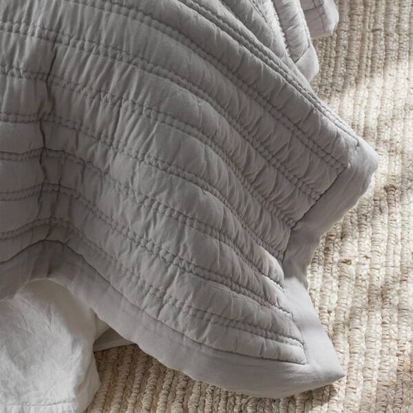 The Company Store Legends Hotel Gray Washed Linen Euro Sham 51485F