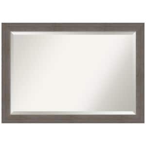 Medium Rectangle Alta Brown Grey Beveled Glass Casual Mirror (28.5 in. H x 40.5 in. W)