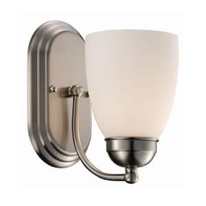 Clayton 1-Light Brushed Nickel Wall Sconce Light Fixture
