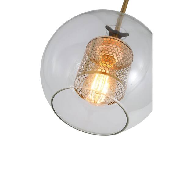 aiwen 1-Light Gold Single Globe Pendant 