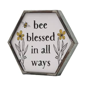 Bee Blessed in All Ways Hexagon Galvanized Iron Wall Decorative Sign