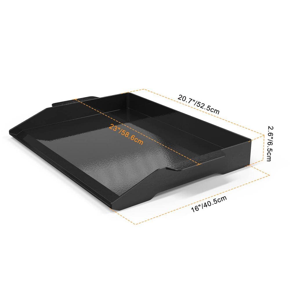 Black Enamelled Cast Iron Flat Top Griddle Plate, 23" x 16"
