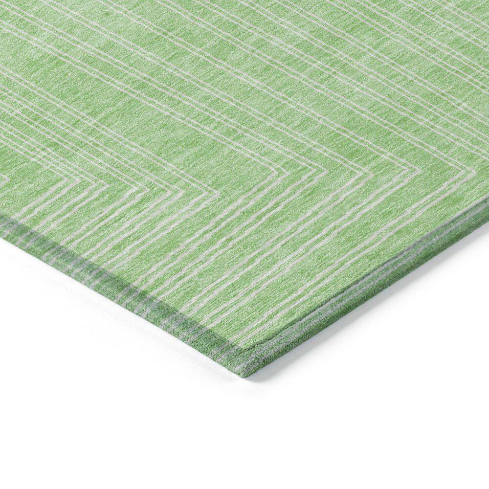 Mint Geometric Flat Woven Synthetic Area Rug