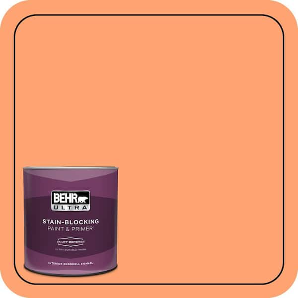 BEHR ULTRA 1 qt. #P210-5 Cheerful Tangerine Extra Durable Eggshell Enamel Interior Paint & Primer