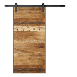 40 in. x 83 in. FARGO Reclaimed Solid Core Wood Modern Door Sliding Barn Door with Hardware Kit