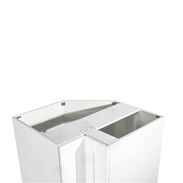 LIFEART CABINETRY Anchester White Plywood Shaker Stock Assembled Lazy Susan Kitchen Cabinet (36 in. W x 34.5 in. H x 24 in. D)