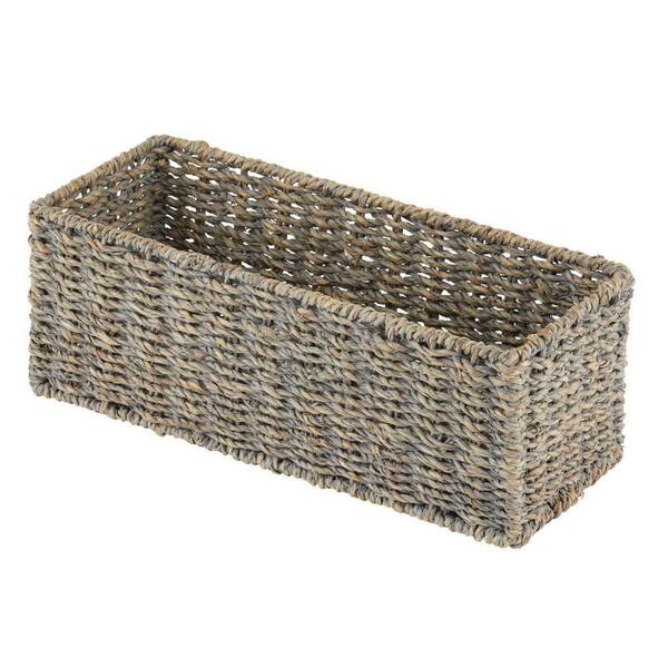 Toilet Paper Storage Basket for Bathroom Organizing, Rectangular Bin for  Fabric Storage, Counter (Gray, 16 x 6 x 5.5 In) 