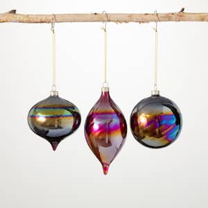 4 in. Iridescent Red Ornament (Set of 3)