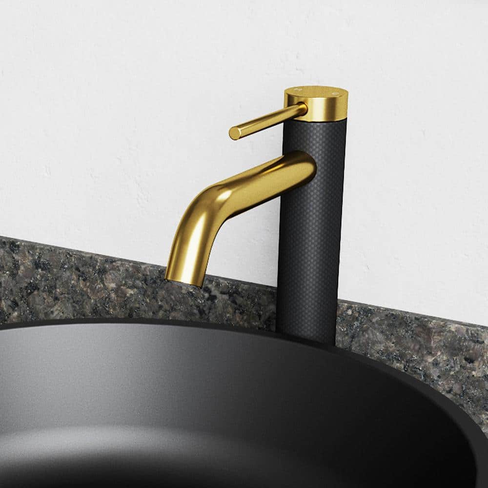 Lexington Matte Gold and Black Single Handle Bathroom Faucet