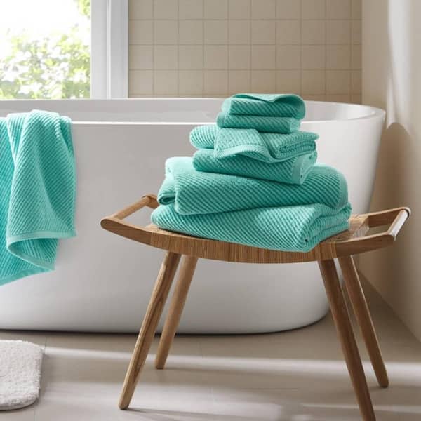 Unbanded 6-Piece Elegant Turquoise Texture 100% Cotton Quick Dry