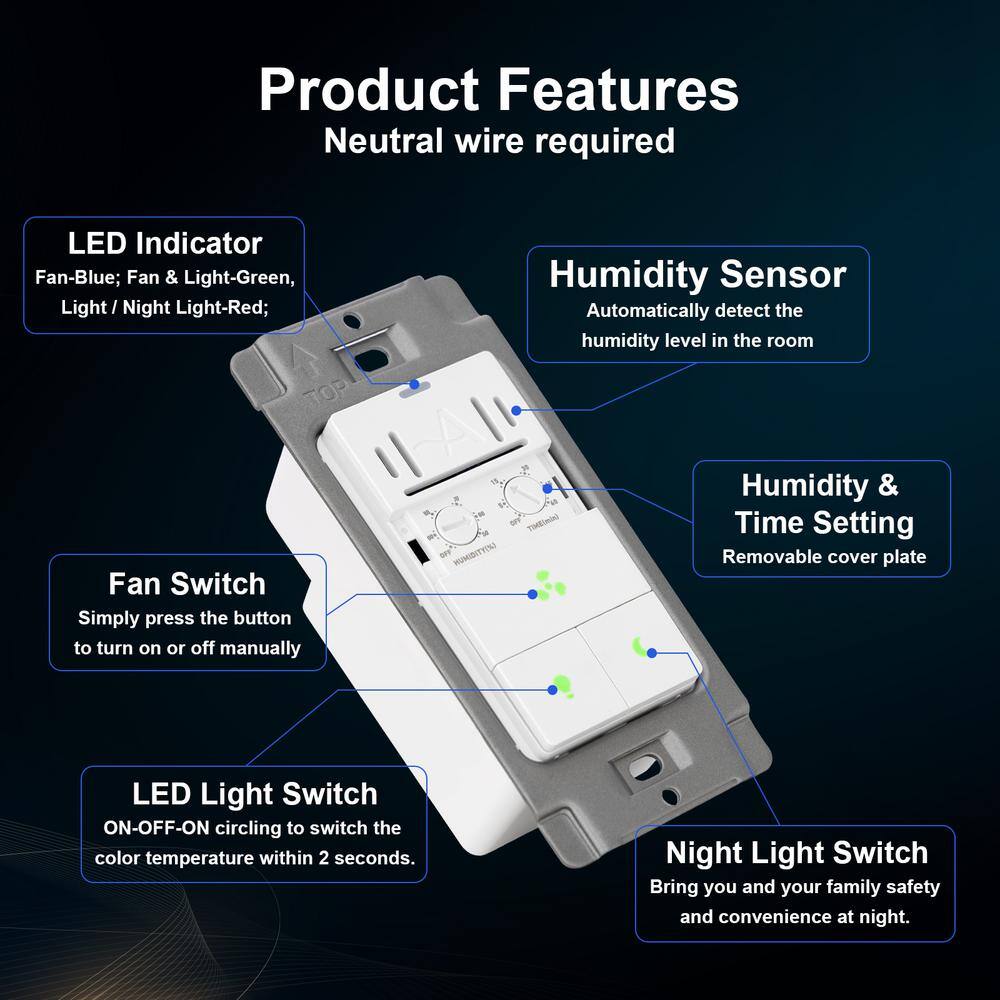 White 3-Way Motion Sensor and Timer Switch