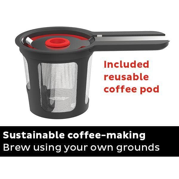 Instant Solo 2-in-1 Single Serve Coffee Maker for Ground Coffee or K-Cup  Pods with 3 Brew Sizes, Maroon Red 