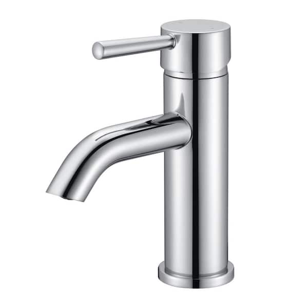 Ultra Faucets Euro Single Hole Single-Handle Bathroom Faucet Rust Resist in Polished Chrome