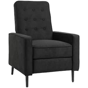 Black Manual Recliner, Fabric Tufted Club Chair, Home Theater Seating Reclining Sofa
