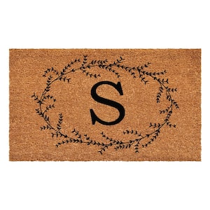 Rustic Leaf Vine Monogrammed Doormat, 36" x 72" (Letter S)