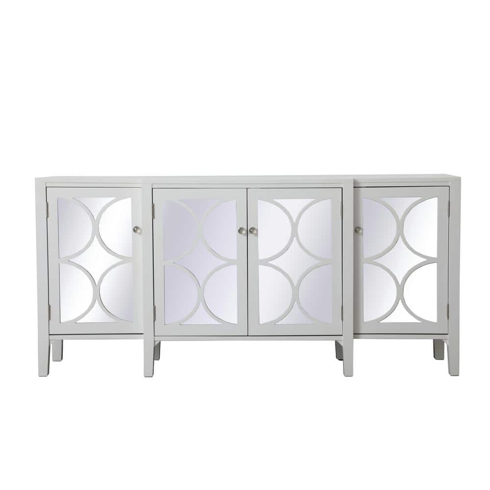Timeless Home 4-Door in White Storage Cabinet 34 in. H x 72 in. W x 16 in. 