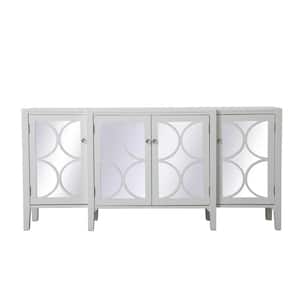 Timeless Home 4-Door in White Storage Cabinet 34 in. H x 72 in. W x 16 in. D