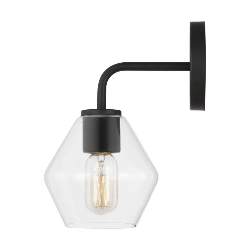 Midnight Black Industrial Farmhouse 1-Light Bath Vanity Pendant