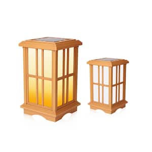15.6 in. H Solar Almond Integrated LED Garden and Path Light with Amber or White Light