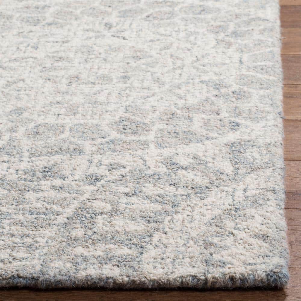 Gray Handmade Abstract Tufted Wool Area Rug 2' x 3'
