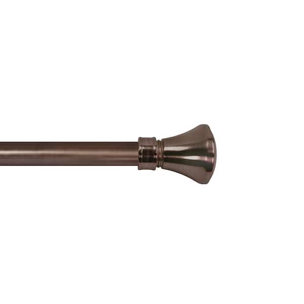 Versailles Home Fashions Lexington 48 in. - 86 in. Adjustable Single 1in Diam. Rod Set in Antique Bronze with Flare Finial
