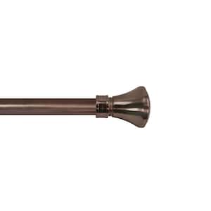 Lexington 86 in. - 144 in. Adjustable Single 1in Diam. Rod Set in Antique Bronze with Flare Finial