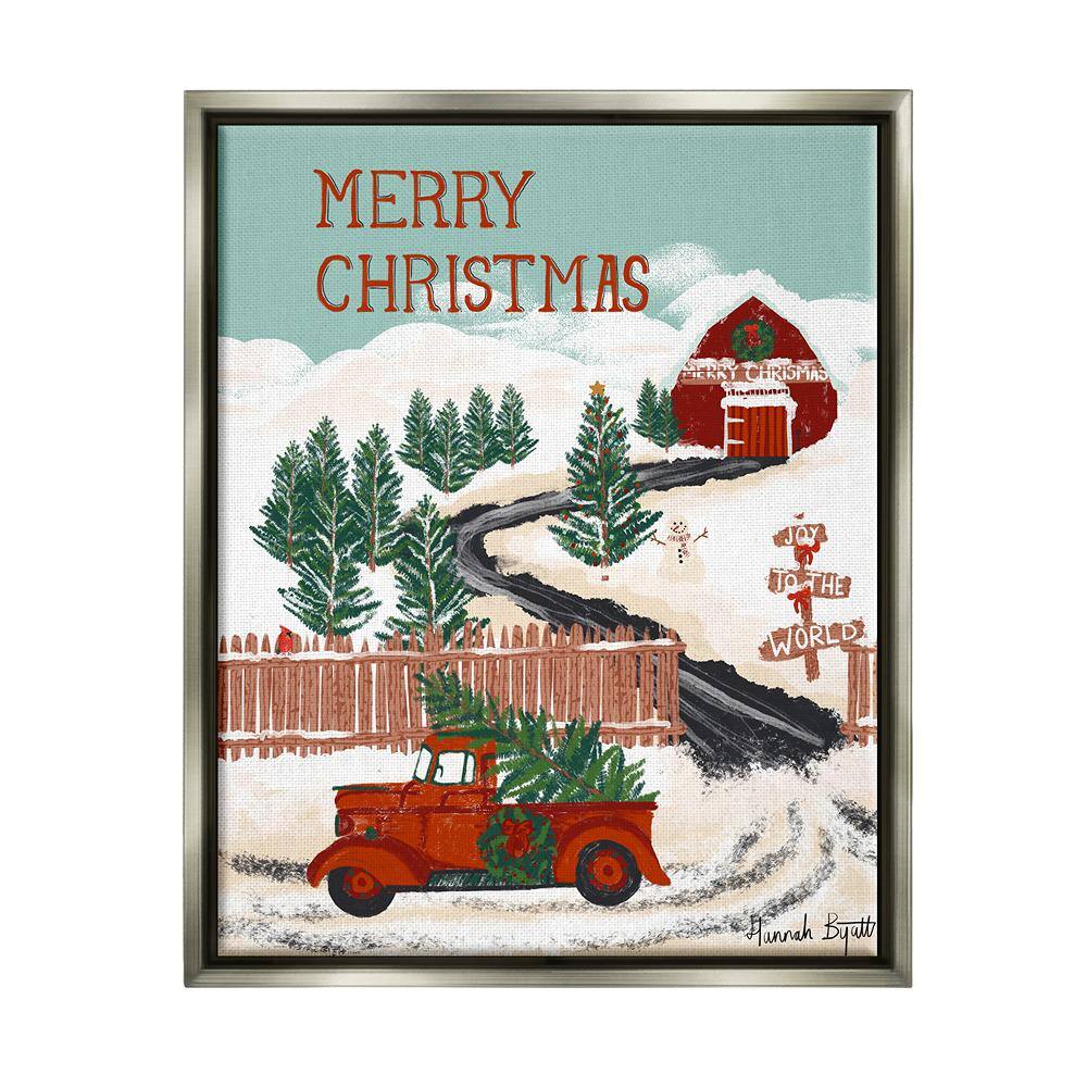 Stupell Industries Rural Christmas Scenery by Hannah Byatt 1-Piece ...