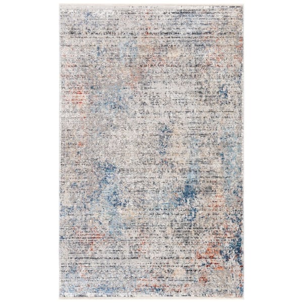SAFAVIEH Dream Gray/Blue Doormat 3 ft. x 4 ft. Medallion Area Rug