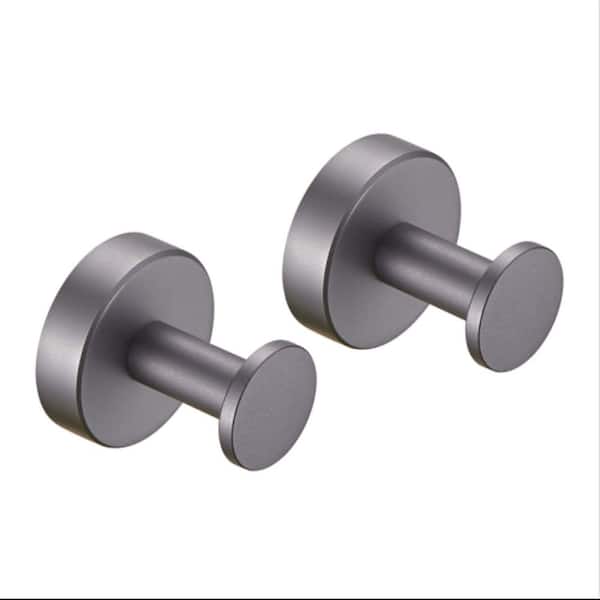 Round Base Wall-Mounted Towel Hooks In Gray, 4-Piece