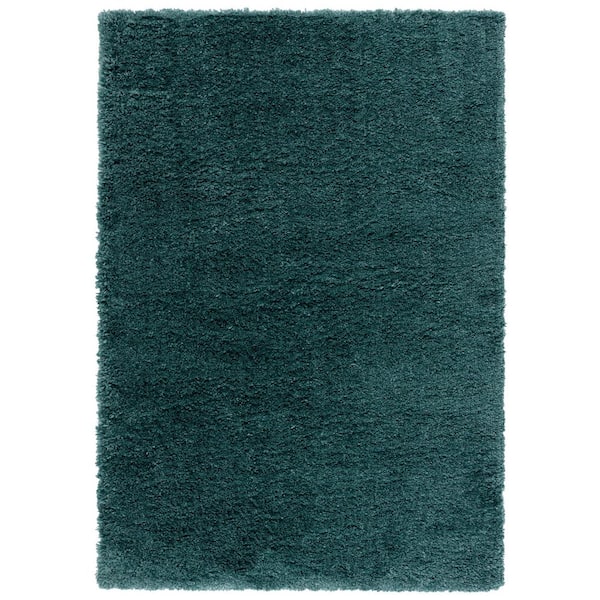 Fontana Shag 4 ft. x 6 ft. Dark Green Solid Area Rug