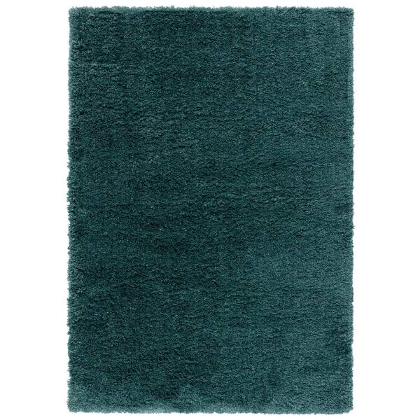 Fontana Shag 5 ft. x 8 ft. Dark Green Solid Area Rug