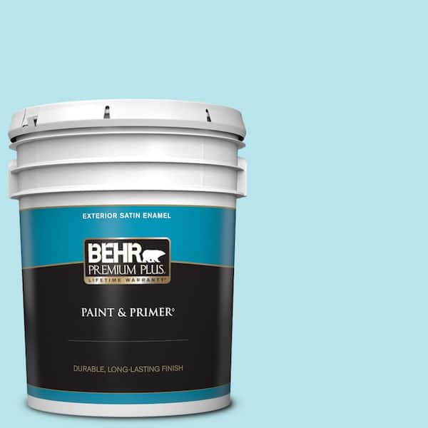 BEHR PREMIUM PLUS 5 gal. #510A-3 Fresh Water Satin Enamel Exterior Paint & Primer