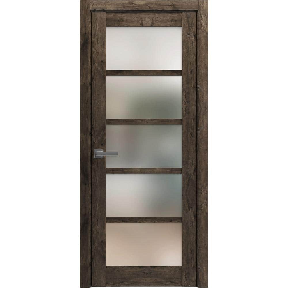 4002 28 in. x 80 in. Left-Hand/Inswing Solid Frosted Glass Cognac Oak Single Prehung Interior Door with Hardware price history on PriceWatchPro