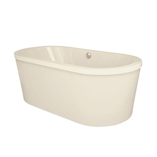 Hydro Systems Raleigh 6 ft. Center Drain Freestanding Bathtub in Biscuit