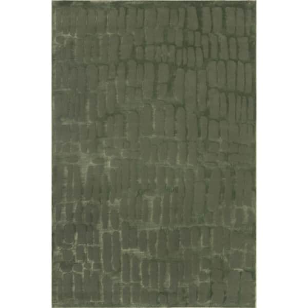 Summit Plush Textured Washable Forest Green 2 ft. x 3 ft. Indoor Area Rug