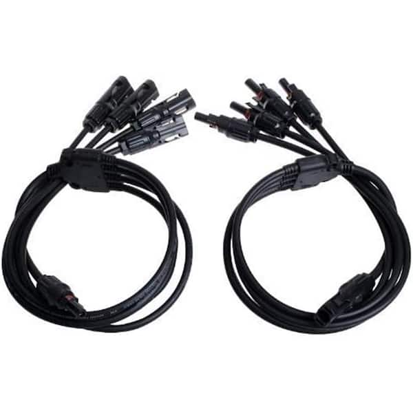 Renogy Solar Male and Female Y Parallel Branch Connectors MFFFF Plus FMMMM  Pair RNG-CNCT-MC4BC - The Home Depot