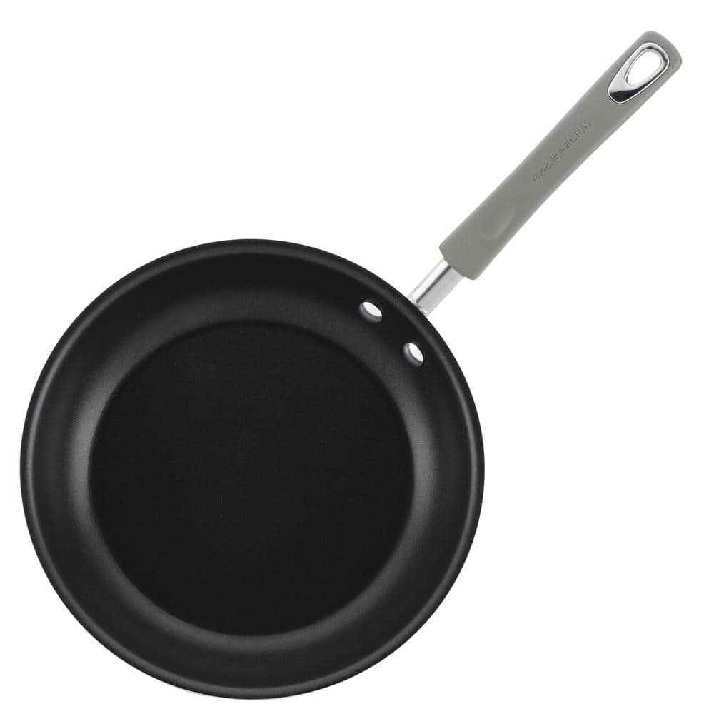 Gray 14-Piece Nonstick Aluminum Cookware Set with Silicone Handles