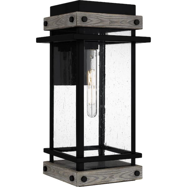 Quoizel Strader 19.5 in. Matte Black Hardwired Outdoor Wall Lantern Sconce