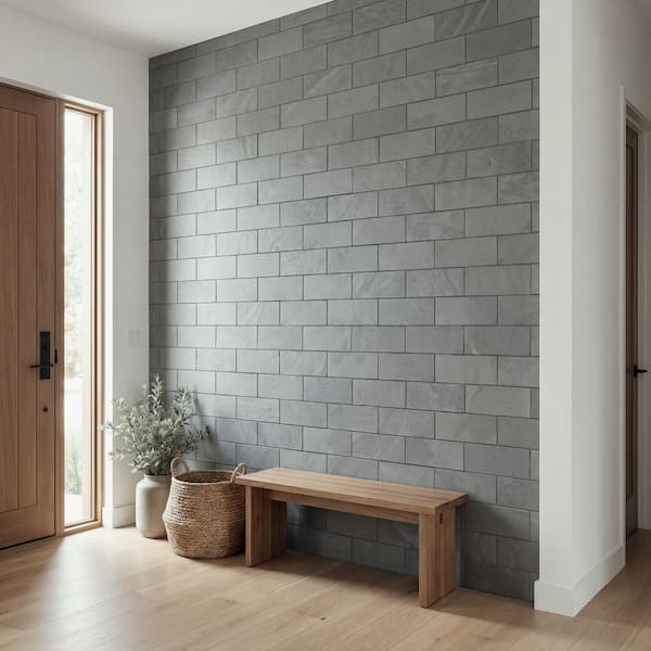 Montauk Blue Slate Subway Tile 4 in. x 12 in., Floor and Wall (4.95 sq. ft./Case)