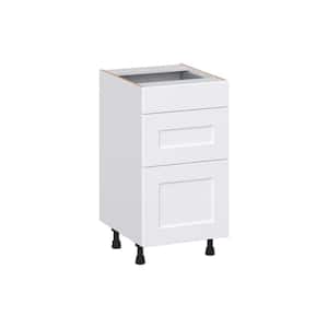 Wallace Painted Warm White Shaker Assembled 18 in. W x 34.5 in. H x 21 in. D Vanity 3 Drawers Base Kitchen Cabinet