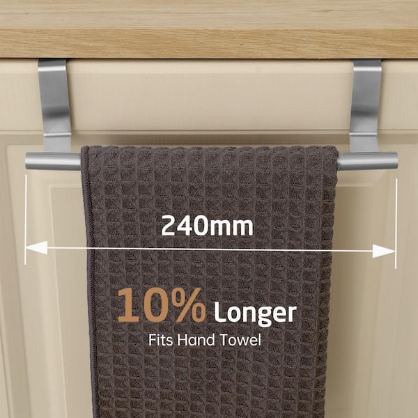 2-Piece Over The Door Towel Rack Over Cabinet Towel Holder for Kitchen and Bathroom in Brushed Finish