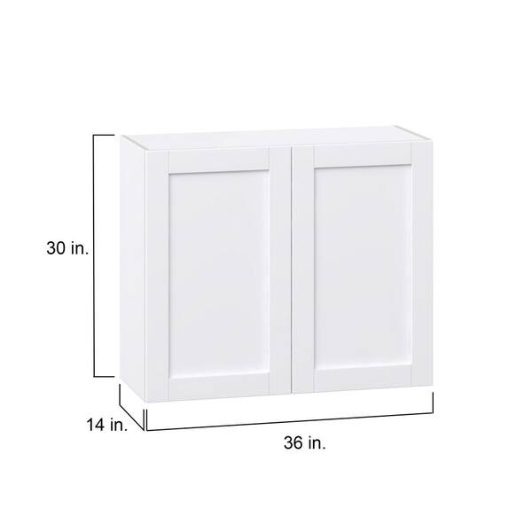 J COLLECTION Mancos Bright White Shaker Assembled Wall Kitchen Cabinet (36 in. W x 40 in. H x 14 in. D)