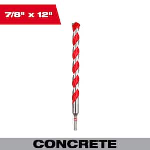 7/8 in. x 10 in. x 12 in. Carbide Hammer Drill Bit for Concrete, Stone, Masonry Drilling