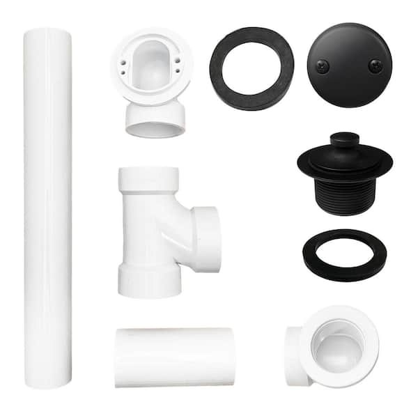 Westbrass Twist and Close Sch. 40 PVC Bath Waste with 1-Hole Elbow