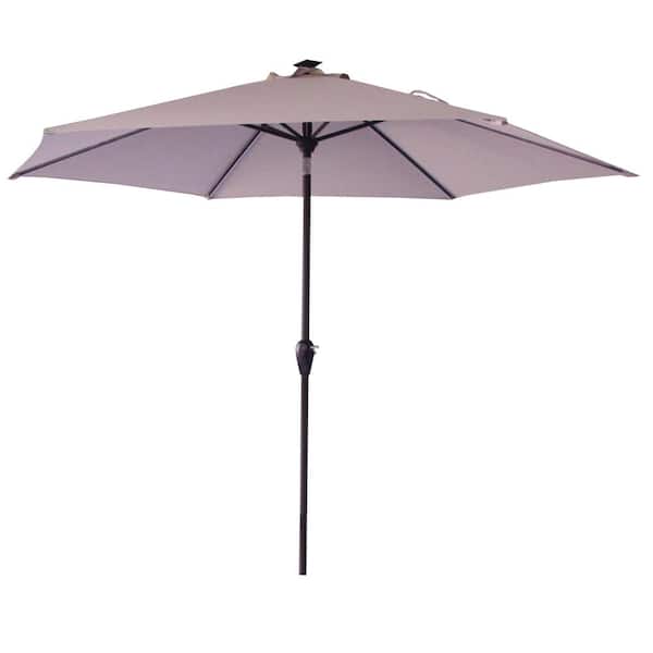Sola 10 ft. Aluminum Market Solar Auto Tilt Patio Umbrella in Beige