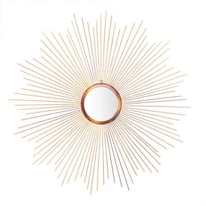 Large Sunburst Copper Novelty Mirror (40.8 in. H x 40.8 in. W)