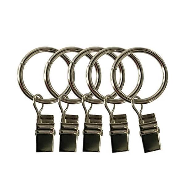 Easy2Hang Nickel Curtain Rings with Clips (Set of 24)