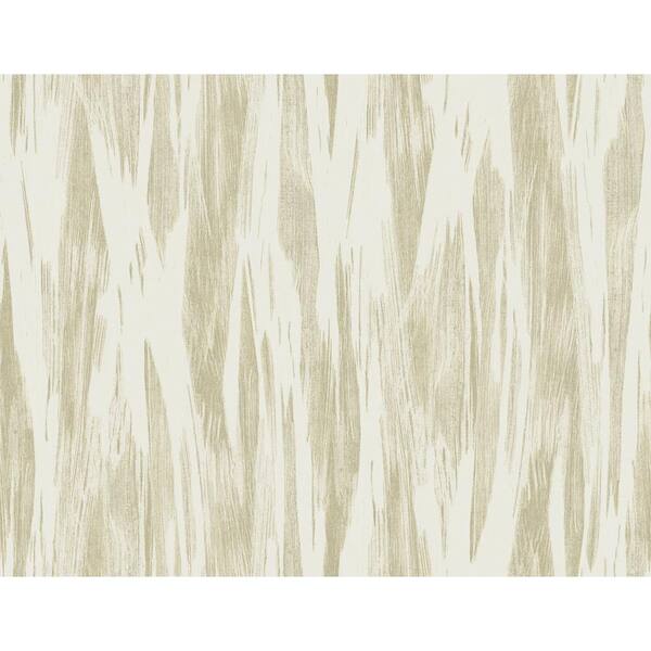 CASA MIA Vertical Stripes Beige and offWhite Paper Non-Pasted Strippable Wallpaper Roll (Cover 60.75 sq. ft.)