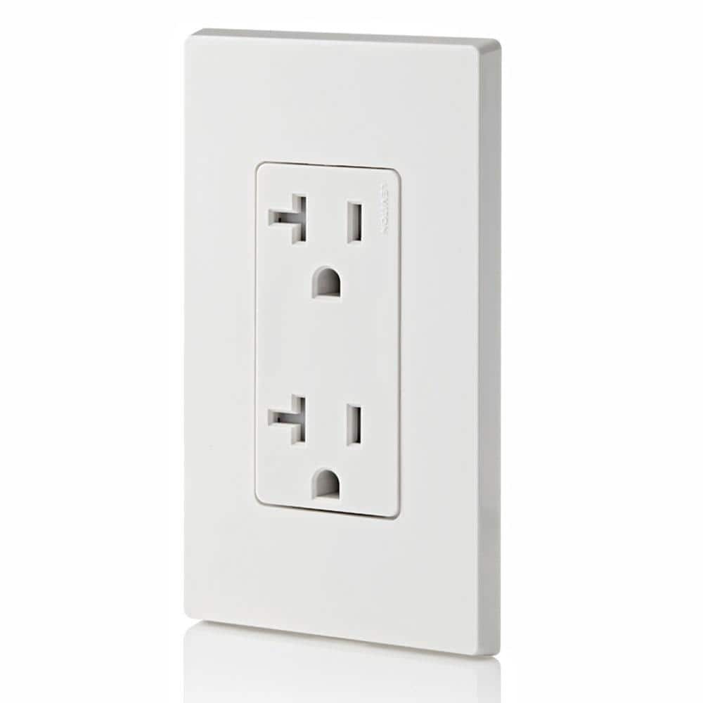 White 20 Amp Tamper Resistant Duplex Outlet